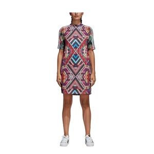 ADIDAS x Farm Rio Dress XS Multi-Color Print High Neck Brazil